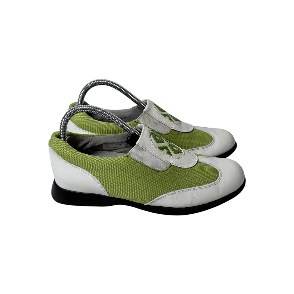Sandbaggers Bali Women's Slip-On Golf Lime Green/White Golf Shoes 8.5